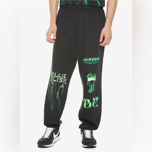 Hot Topic Billie Eilish Green Lightning Sweatpants Size Medium